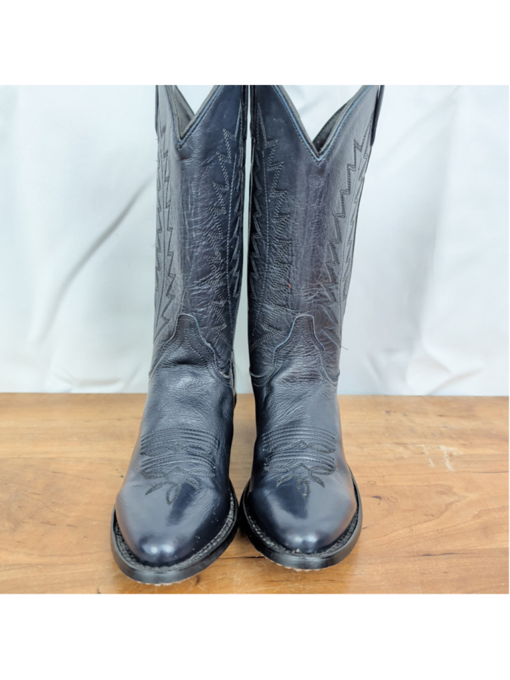 Ladies' Navy Blue Leather Western Boots Size 8 - Picture 7 of 7
